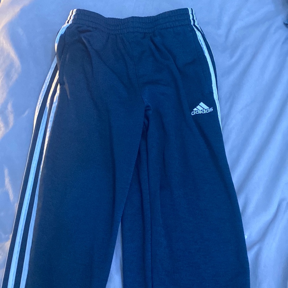 navy blue adidas track pants